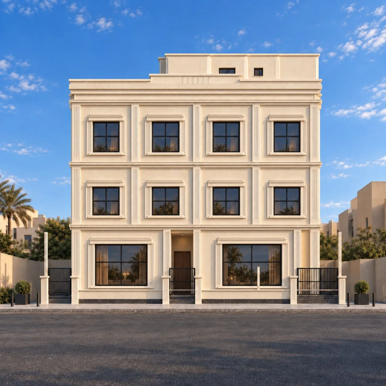 Family residence with classical facades