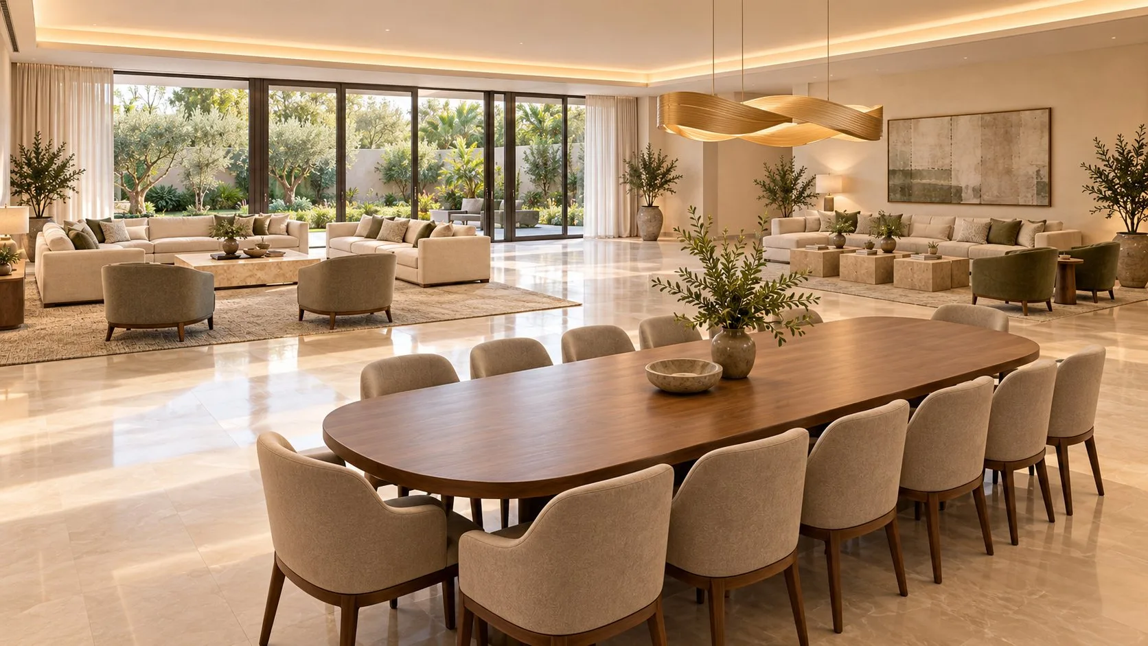 Dining within the open living space
