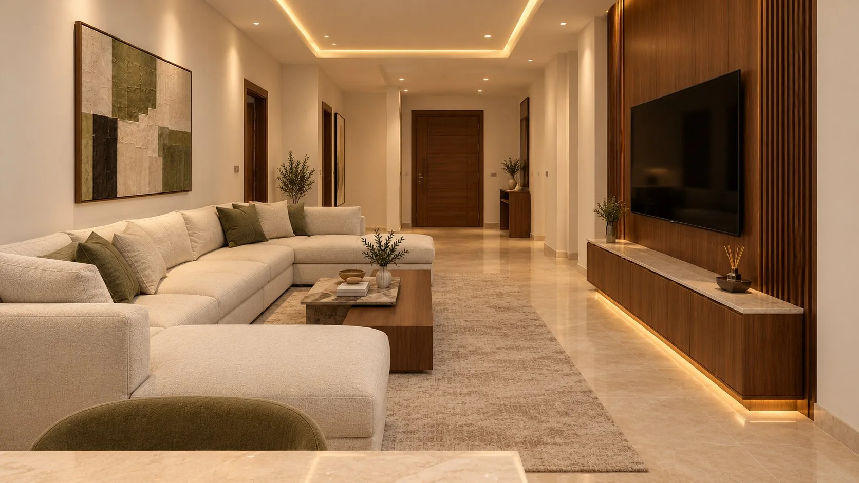 Living room towards the kitchen